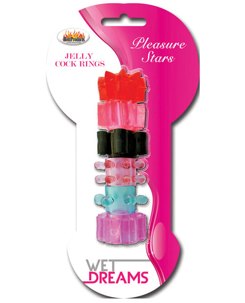 Wet Dreams Pleasure Stars Jelly Cock Rings (6 Pack) by Hott Products