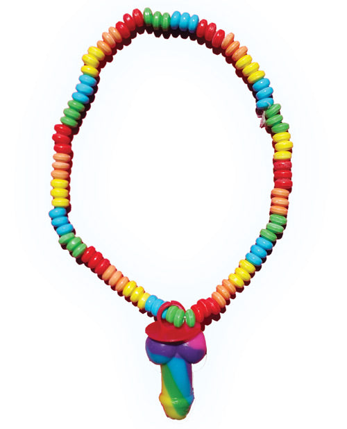 Rainbow Stretchy Cock Candy Necklace by Hott Products