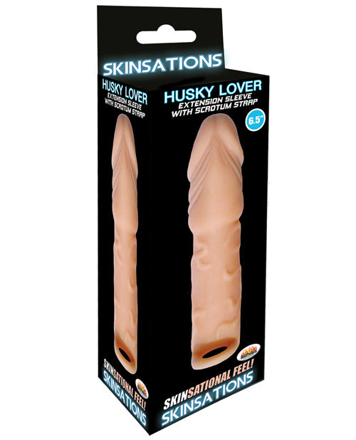 Skinsations Husky Lover 6.5" Extension Sleeve w/Scrotum Strap by Hott Products