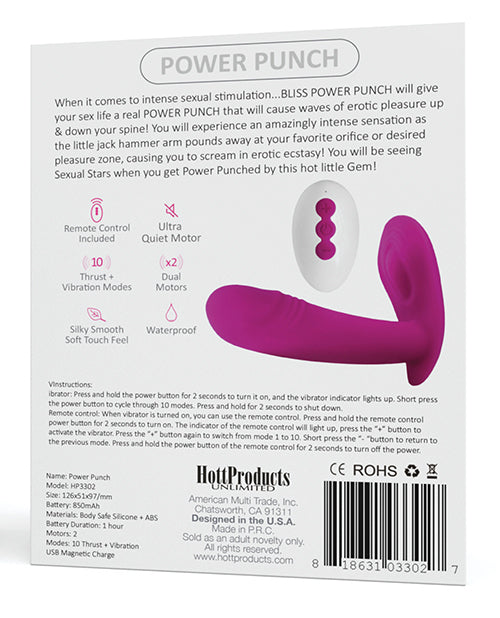Bliss Power Punch Thrusting Vibe by Hott Products