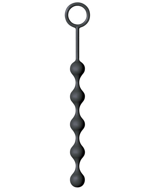 The 9's S Drops Silicone Anal Beads - Black by Icon Brands INC