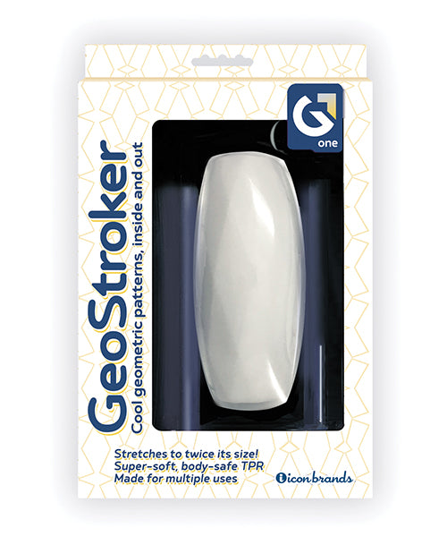 GeoStroker One 5" Ultra-Soft TPR Stroker - White by Icon Brands INC