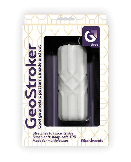 GeoStroker Three 5" Ultra-Soft TPR Stroker - White by Icon Brands INC