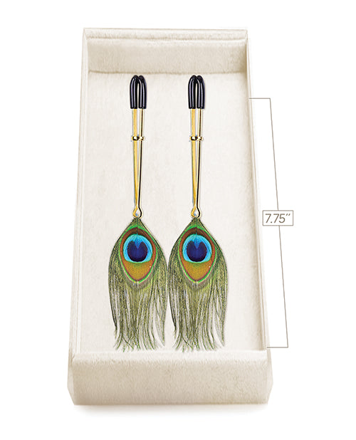 Couture Clips Luxury Nipple Clamps - Peacock Plume by Icon Brands INC