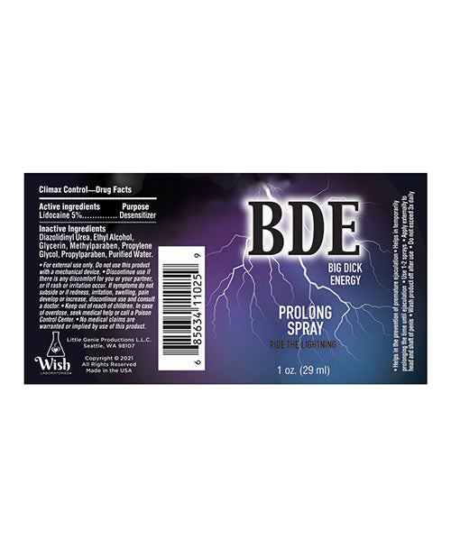 BDE Prolong Spray - 1 oz by Little Genie Productions LLC