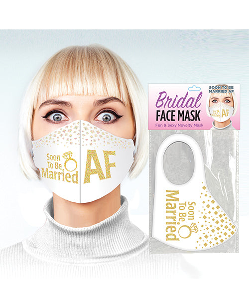 Soon to be Married AF Face Mask - White by Little Genie Productions LLC