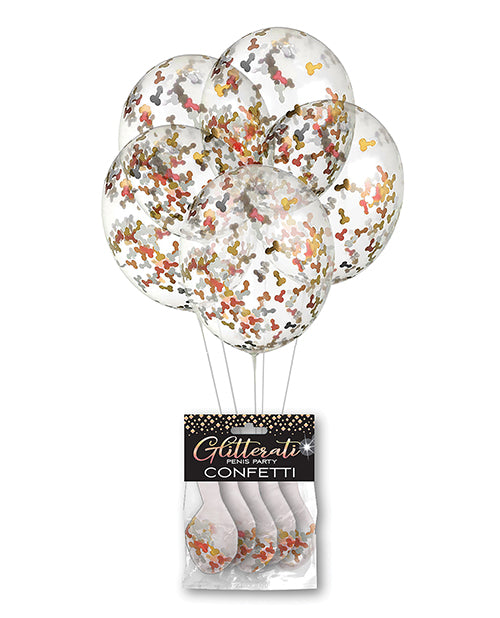 Glitterati Penis Party Balloons - Pack of 5 by Little Genie Productions LLC