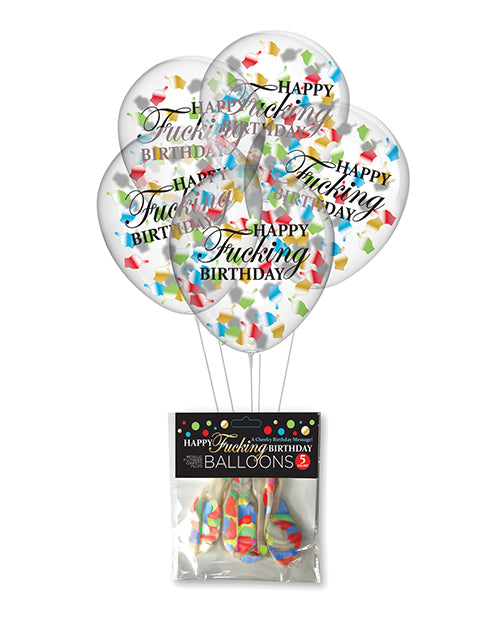 Happy Fucking Birthday Confetti Balloons by Little Genie Productions LLC