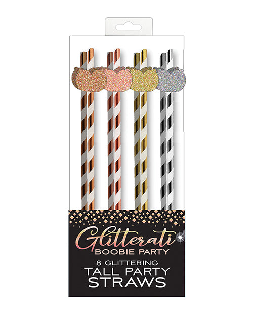 Glitterati Boobie Party Tall Straws - Pack of 8 by Little Genie Productions LLC