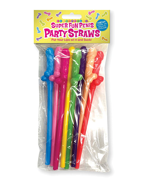 Super Fun Penis Multicolor Party Straws - Pack of 8 by Little Genie Productions LLC