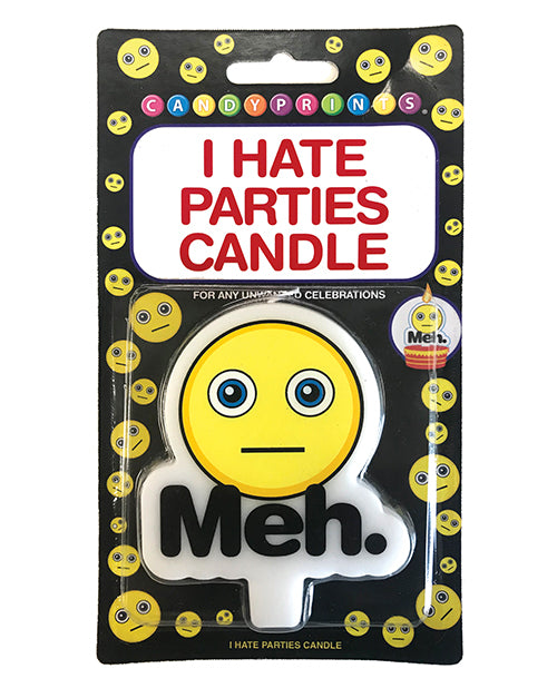 I Hate Parties Candle - Meh by Little Genie Productions LLC
