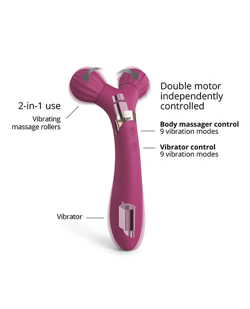 Love to Love Fireball Forked Vibrator - Plum Star by Lovely Planet
