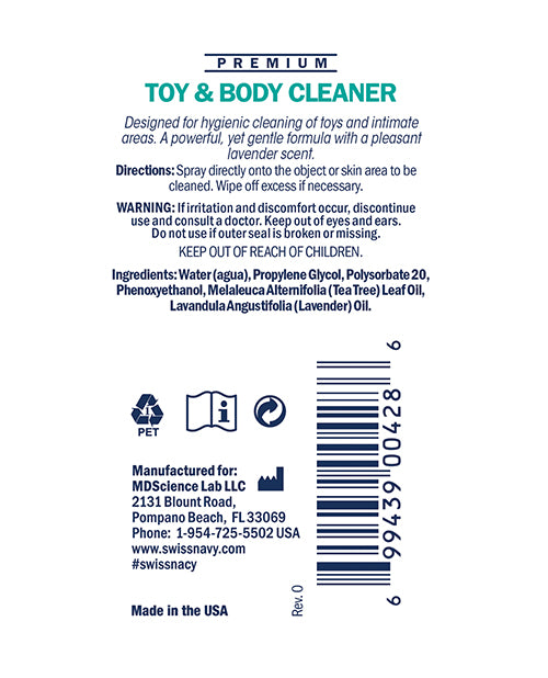 Swiss Navy Toy & Body Cleaner - 1 oz by M.D. Science Lab