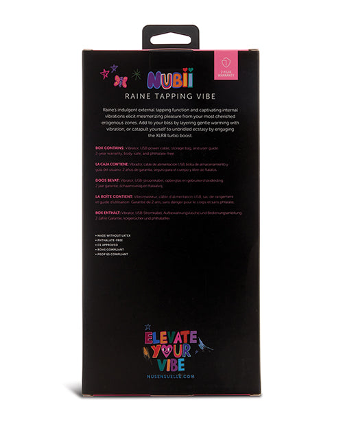 Nu Sensuelle Raine Nubii Tapping Vibe w/Turbo Boost & Warming - Purple by Novel Creations Usa INC