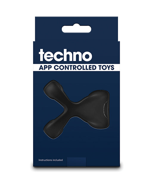 Techno Strobe App Controlled Vibrating Cock Ring - Black by Ns Novelties INC