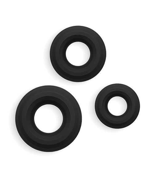 Renegade Fireman Cock Rings - Pack of 3 Black by Ns Novelties INC