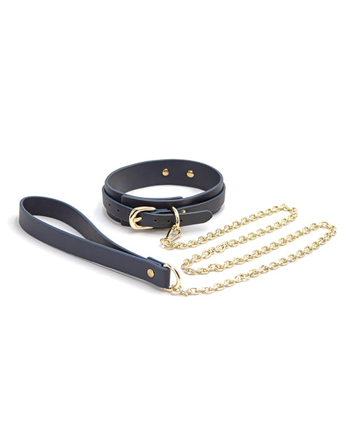 Bondage Couture Vinyl Collar and Leash - Blue by Ns Novelties INC