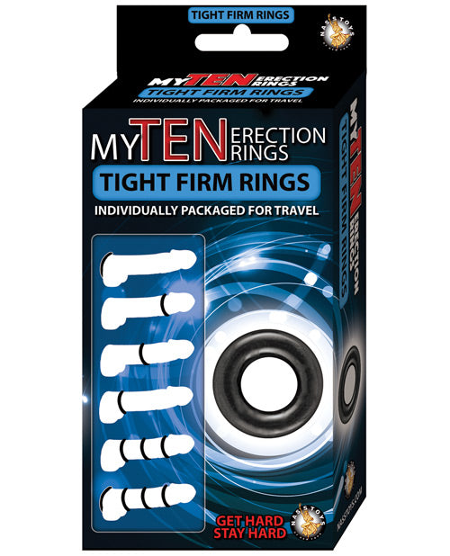 My Ten Erection Rings Tight Firm Rings - Black by Nasstoys