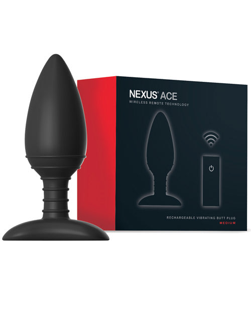 Nexus Ace Remote Control Butt Plug Medium - Black by Libertybelle Marketing