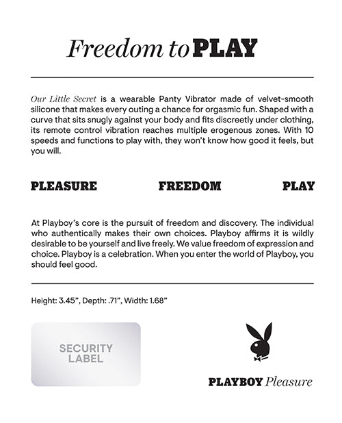 Playboy Pleasure Our Little Secret Panty Vibrator - Acai by Evolved Novelties INC