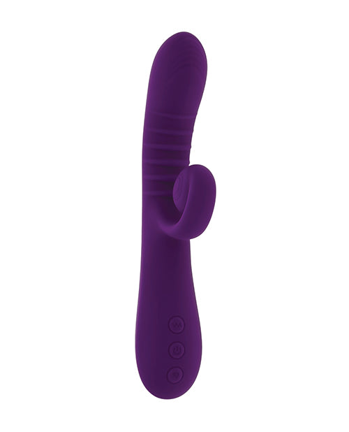 Playboy Pleasure Curlicue Rabbit Vibrator - Acai by Evolved Novelties INC