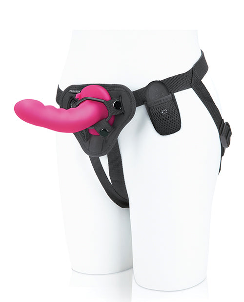 Pegasus 6" Rechargeable Ripple Peg w/Adjustable Harness & Remote - Pink by Electric Eel INC