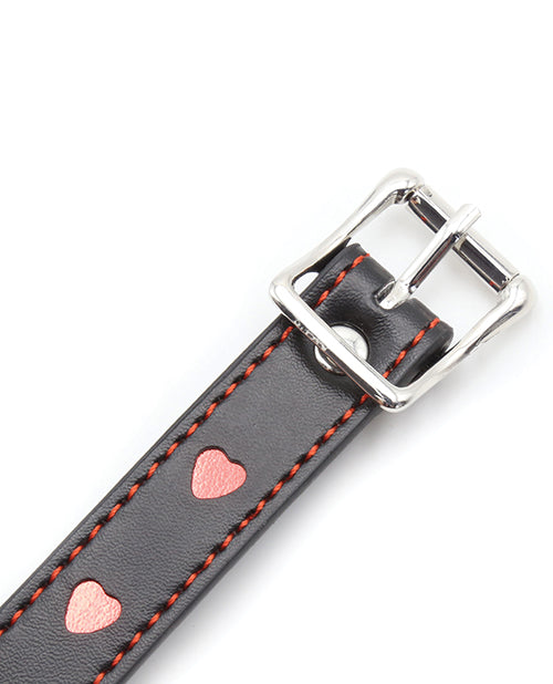 Plesur Heart Ball Gag w/Red Hearts - Black by S&g Entertainment/plesur Bod