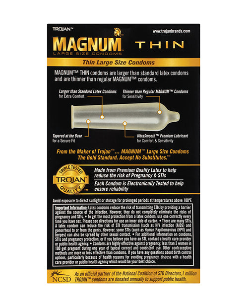 Trojan Magnum Thin Condom - Pack of 12 by Paradise Marketing