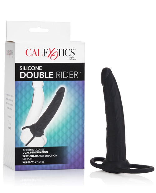 Double Rider Silicone 6.5" - Black by California Exotic Novelties