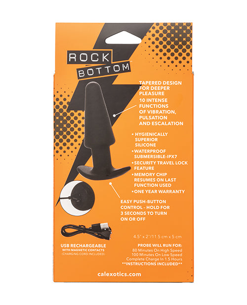 Rock Bottom Tapered Anal Probe - Black by California Exotic Novelties