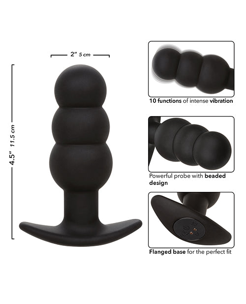 Rock Bottom Beaded Anal Probe - Black by California Exotic Novelties