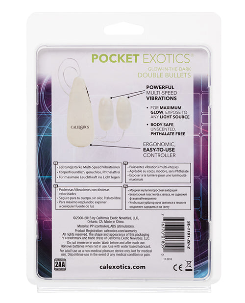 Pocket Exotics Glow In The Dark Double Bullets by California Exotic Novelties