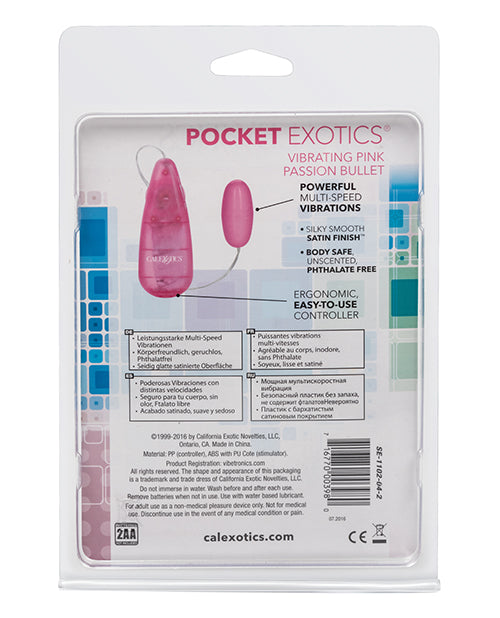 Pocket Exotics Bullet - Pink Passion by California Exotic Novelties