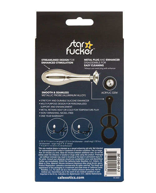 Star Fucker Teardrop Gem Plug w/Silicone Enhancer - Black by California Exotic Novelties