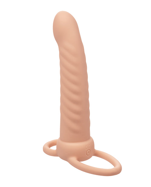 Performance Maxx Rechargeable Ribbed Dual Penetrator - Ivory by California Exotic Novelties