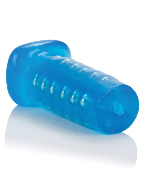 Basic Essentials Beaded Masturbator - Blue by California Exotic Novelties