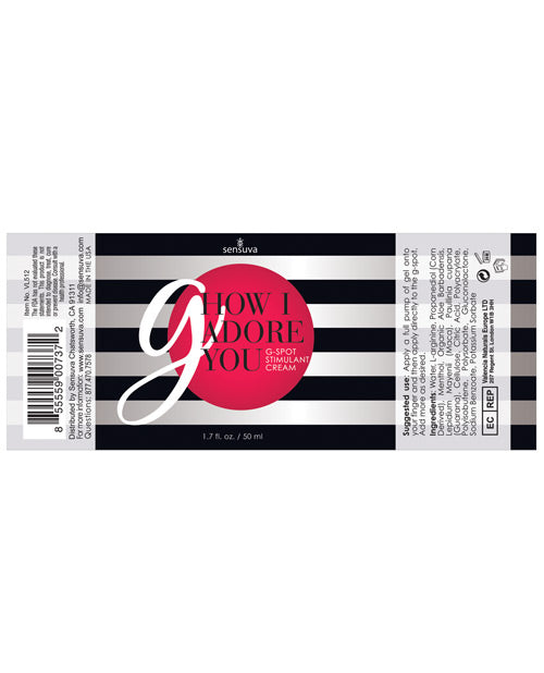 Sensuva G How I Adore You - 1.7 oz by Sensuva Valencia Naturals