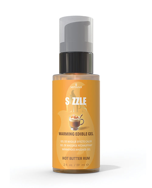 Sizzle Lips Warming Gel - 2 oz Bottle Butter Rum by Sensuva Valencia Naturals