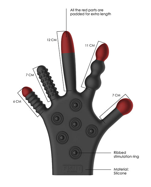Shots Fistit Silicone Stimulation Glove - Black by Shots America LLC