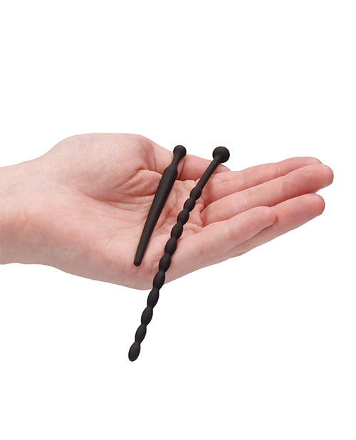 Shots Ouch Urethral Sounding Beginners Silicone Plug Set - Black by Shots America LLC