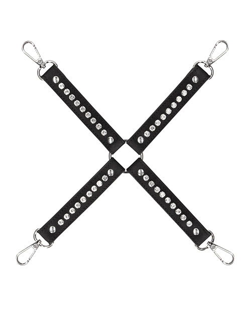 Shots Ouch Diamond Studded Hogtie - Black by Shots America LLC