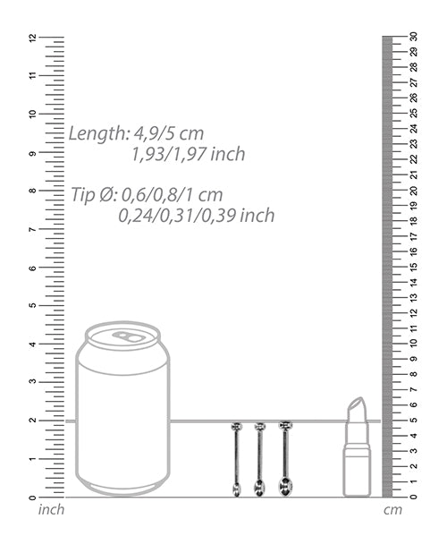 Shots Ouch Urethral Sounding Metal Plug Set - 49/50mm by Shots America LLC