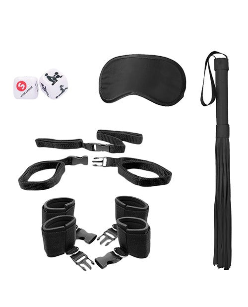 Shots Ouch Black & White Bed Post Bindings Restraint Kit - Black by Shots America LLC