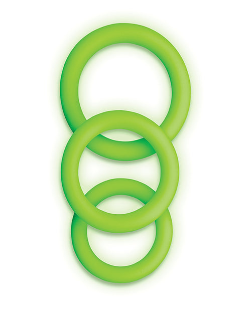 Shots Ouch 3 pc Cock Ring Set - Glow in the Dark by Shots America LLC