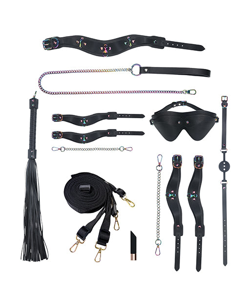 Shots Ouch! Venice Collection Bondage Kit w/Bag - Black/Iridescent by Shots America LLC