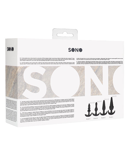 Shots Sono No. 8 Butt Plug - Black Set of 4 by Shots America LLC