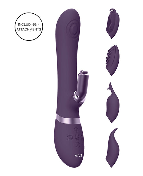 Shots Vive Etsu Pulse G-Spot Rabbit w/Interchangeable Clitoral Attachments - Purple by Shots America LLC