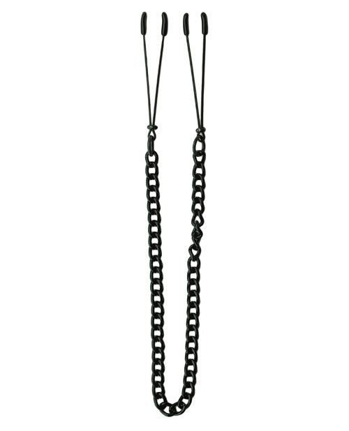Spartacus Adjustable Black Tweezer Nipple Clamps w/Chain by Spartacus