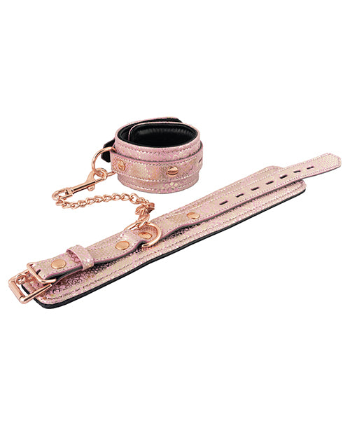 Spartacus Wrist Restraints w/Leather Lining - Pink Snakeskin Micro Fiber by Spartacus