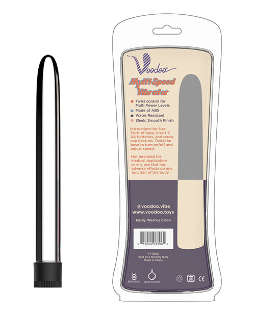 Voodoo 9" Multi Speed Vibrator - Silver by Thank Me Now INC